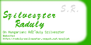 szilveszter raduly business card